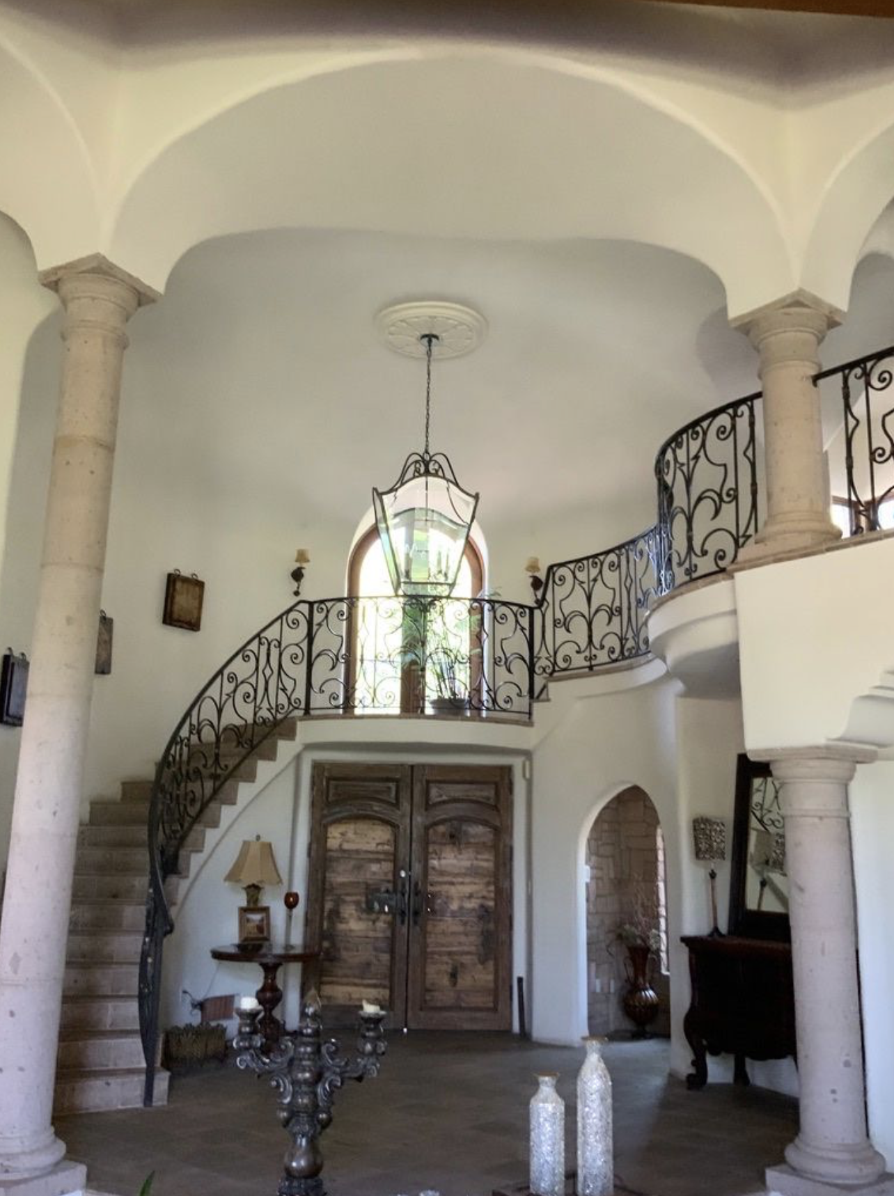 The before shot of the front entry at the Paradise Estate in Paradise Valley, Arizona