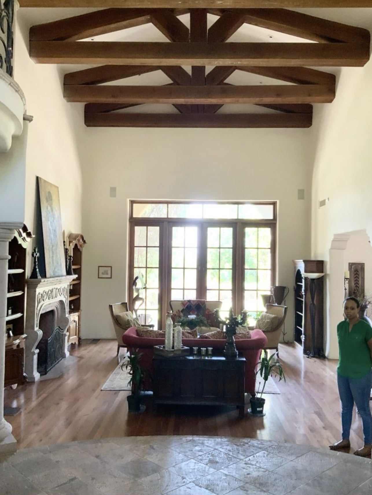The before shot of the living room at the Paradise Estate in Paradise Valley, Arizona