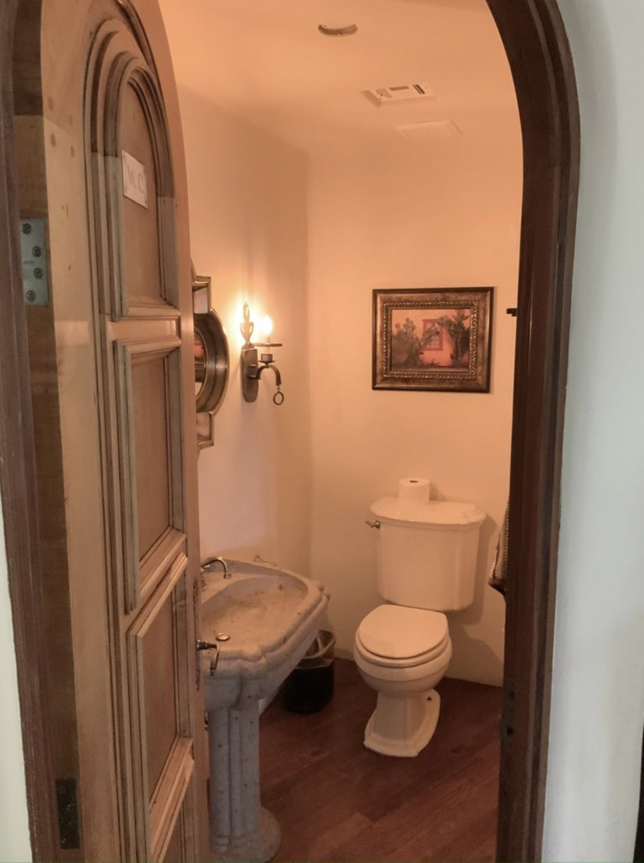 The before powder room at the Paradise Estate in Paradise Valley, Arizona