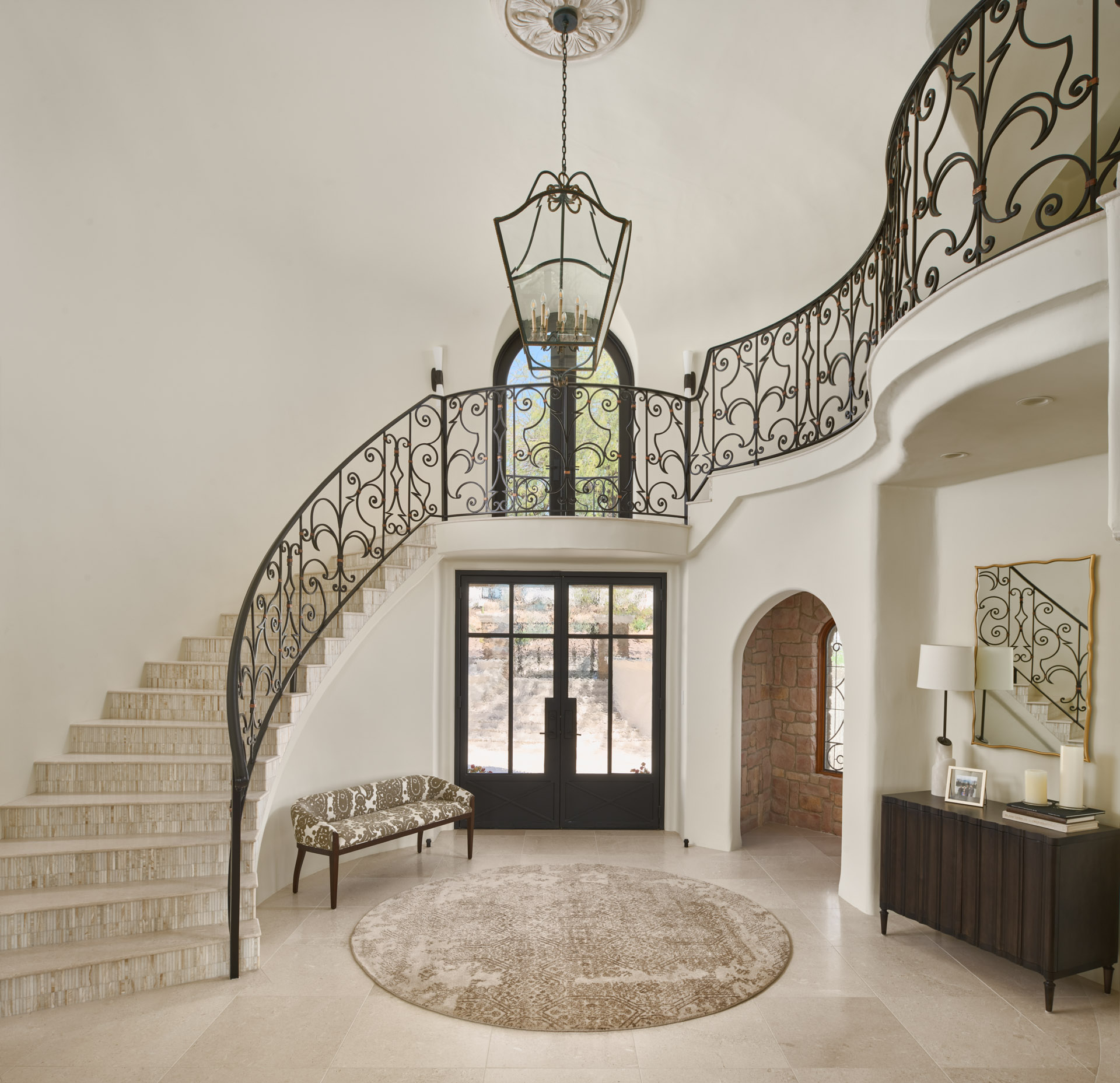 The after shot of the living room at the Paradise Estate in Paradise Valley, Arizona
