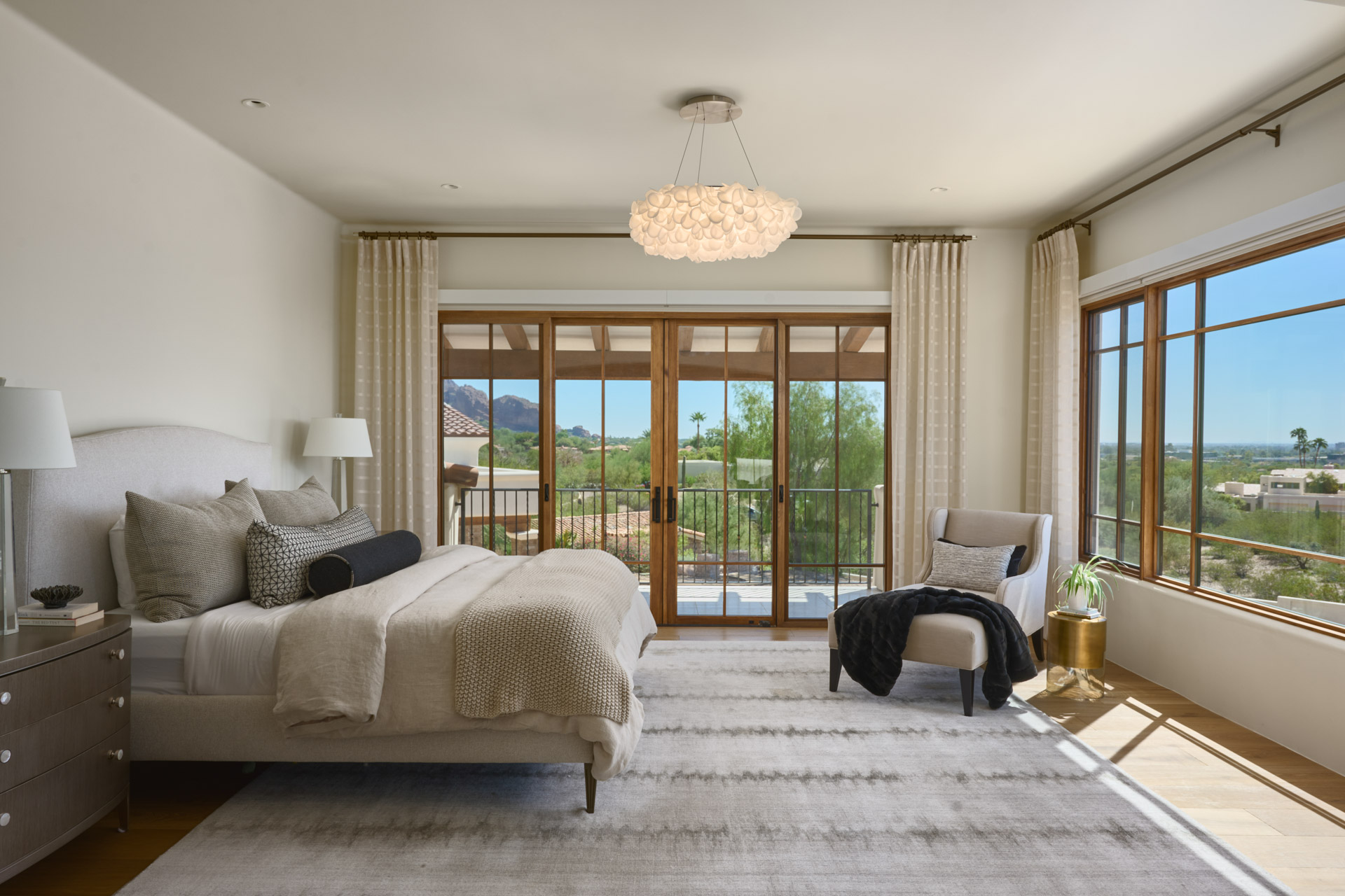 The after shot of the master bedroom at the Paradise Estate in Paradise Valley, Arizona