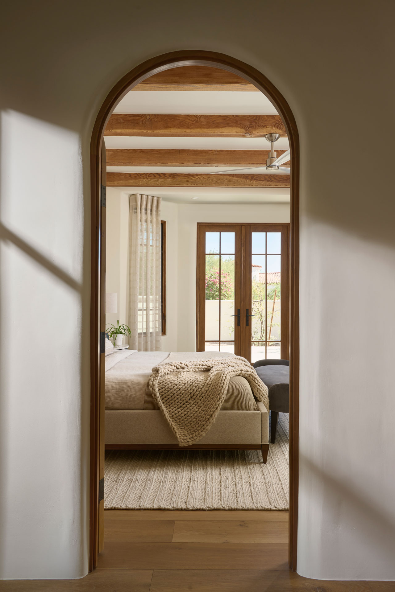 The after shot of guest bedroom doorway at the Paradise Estate in Paradise Valley, Arizona