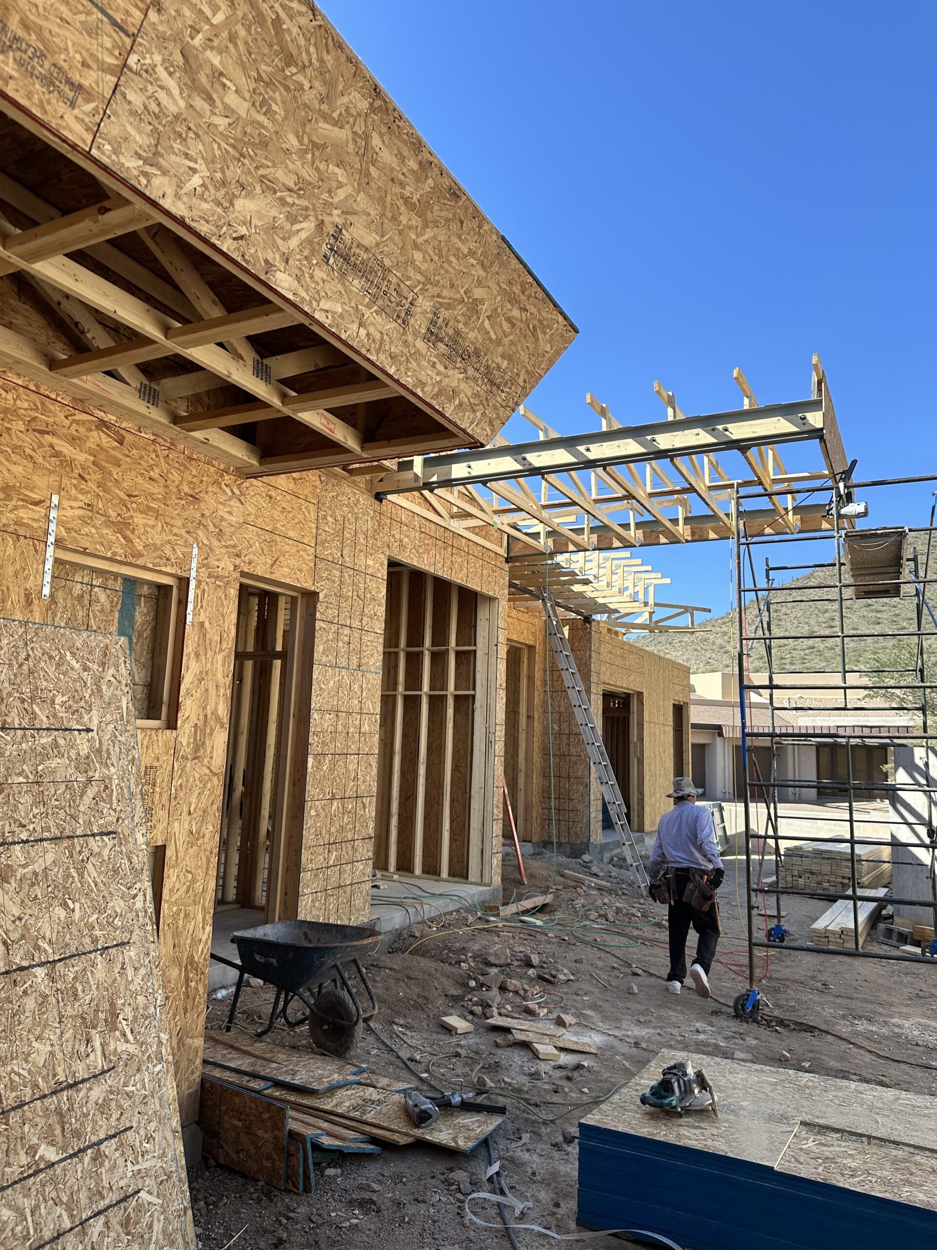 Exterior before view of the Ancala Hillside Residence in Scottsdale Arizona.